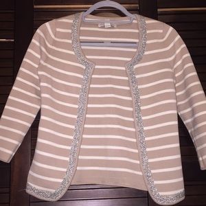 Cropped knit cardigan with silver detail